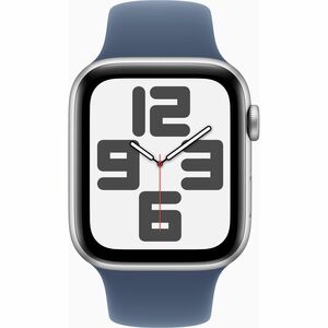 Apple Watch SE Smart Watch - 44 mm Case Height - 38 mm Case Width - Silver Case Color - Denim Band Color - Aluminium Case 