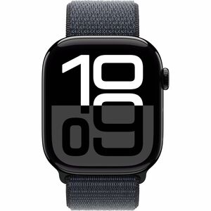 Apple Watch Series 10 Smart Watch - 46 mm Case Height - 39 mm Case Width - Jet Black Case Color - Ink Band Color - Alumini