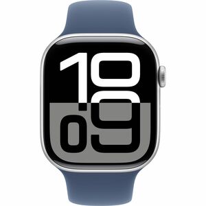 Apple Watch Series 10 Smart Watch - 42 mm Case Height - 36 mm Case Width - Silver Case Color - Denim Band Color - Aluminiu