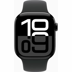Apple Watch Series 10 Smart Watch - 42 mm Case Height - 36 mm Case Width - Jet Black Case Color - Black Band Color - Alumi