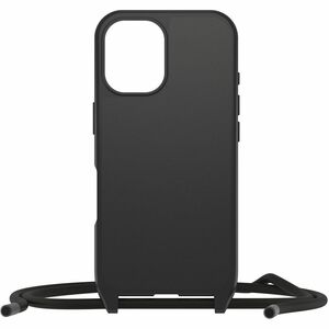 OtterBox React Carrying Case Apple iPhone 16 Smartphone - Black - Drop Resistant - Plastic, Nylon Body - Neck Strap - 163.