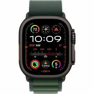 Apple Watch Ultra 2 Smart Watch - 4.90 cm (1.93") Case Height - 4.40 cm (1.73") Case Width - Black Case Color - Dark Green