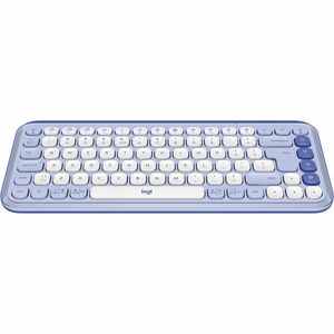 Logitech POP Icon Keys Keyboard - Wireless Connectivity - English (US) - QWERTY Layout - Lilac, Off White - Bluetooth - Ea