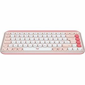 Logitech POP Icon Keys Keyboard - Wireless Connectivity - English (UK) - QWERTY Layout - Rose - Bluetooth - Easy-Switch, O