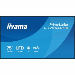 LCD Ecrans à affichages dynamiques iiyama ProLite LH7564UHS-B1AG 1905 mm - 24 Heures/7 Jours Operation - Vertical Alignmen