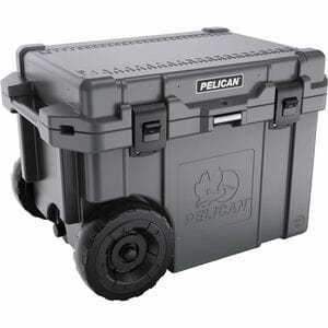Pelican Elite 45QW Ice Box - 11.25 gal - 2 x Wheel - Graphite - Polyethylene, Thermoplastic Elastomer (TPE), Acrylonitrile