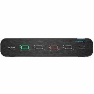 Belkin Universal DisplayPort Secure KVM, 4-Port Dual Head with CAC - 4K - 11 x USB - 10 x DisplayPort - TAA Compliant