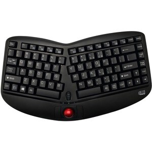 Adesso Tru-Form WKB-3150UB Keyboard - Wireless Connectivity - USB 2.0 Interface - Trackball - English (US) - Black - Membr