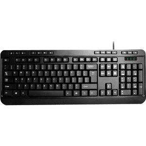 Adesso AKB-132UB Keyboard - Cable Connectivity - USB Interface - English (US) - Black - Membrane Keyswitch - 104 Key(s) - 