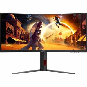 AOC CU34G4 34" Class UW-QHD Curved Screen Gaming LED Monitor - 21:9 - Black, Red - 86.4 cm (34") Viewable - Fast Vertical 