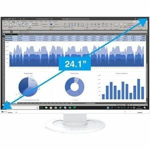 EIZO FlexScan EV2410R-WT 24" Class WUXGA LED Monitor - 16:10 - White - 61.2 cm (24.1") Viewable - In-plane Switching (IPS)