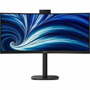 Philips B-Line 34B2U3600CH 34" Class Webcam UWQHD Curved Screen LED Monitor - 21:9 - Black - 34" Viewable - Vertical Align