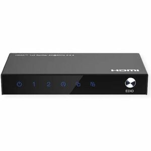 Roline 2-way HDMI Splitter - Black - 3840 x 2160 - 1 x HDMI In - 2 x HDMI Out