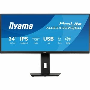 iiyama ProLite XUB3493WQSU-B6 34 Zoll Class UW-QHD LED-Monitor - 21:9 Format - Mattschwarz - 86,4 cm (34 Zoll) Viewable - 
