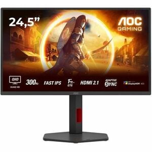 Moniteur LCD AOC Q25G4SR 24" Classe WQHD - 61 cm (24") Viewable - Technologie IPS - Résolution 2560 x 1440 - 0,30 ms - 300