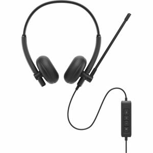 Dell WH125 Wired Over-the-head, On-ear Stereo Headset - Black - Binaural - Supra-aural - 20 Hz to 20 kHz - 210 cm Cable - 
