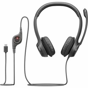 Logitech 有线 入耳式, 头戴式 立体声 耳机 - 黑 - 双声道 - 上耳式 - 32 欧姆 - 20 Hz 到 20 kHz - 190 cm 线缆 - 降噪, 双向 麦克风 - C型 USB