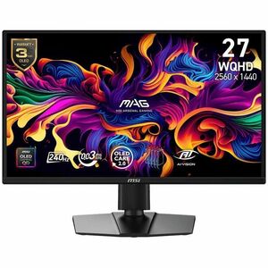 MSI MAG 272QP QD-OLED X24 27" Class WQHD Gaming OLED Monitor - 16:9 - 26.5" Viewable - Quantum Dot OLED - 2560 x 1440 - 1.