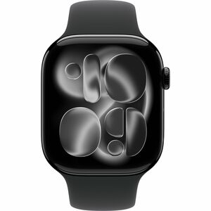 Apple Watch Series 11 Smart Watch - 46 mm Case Height - 39 mm Case Width - Jet Black Case Color - Black Band Color - Alumi
