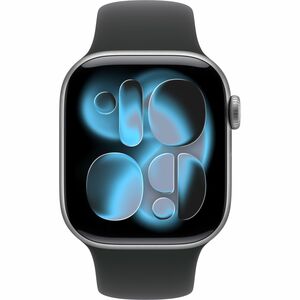 Apple Watch Series 11 Smart Watch - 46 mm Case Height - 39 mm Case Width - Space Gray Case Color - Black Band Color - Alum