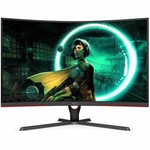 Monitor LED para juegos AOC C32G3E 32" (81.3cm) Class Full HD Pantalla curva - 16:9 - Negro, Rojo - 31.5" (80cm) Viewable 