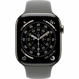 Apple Watch Series 11 Smart Watch - Natural Case Color - Stone Grey Band Color - Titanium Case Material - Rubber Band Mate