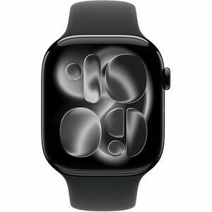 Apple Watch Series 11 Smart Watch - 46 mm Case Height - 39 mm Case Width - Jet Black Case Color - Black Band Color - Alumi