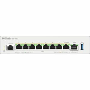 D-Link DBR-600-P Router - 9 Ports - 8 RJ-45 Port(s) - 1 WAN Port(s) - PoE Ports - Management Port - 2.5 Gigabit Ethernet -
