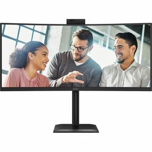 AOC CU34E4CW 34 Zoll Class Webcam UW-QHD Gekrümmter Bildschirm LED-Monitor - 21:9 Format - Schwarz - 86,4 cm (34 Zoll) Vie