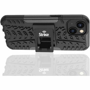 Strike Rugged Case for Apple iPhone 15 Smartphone - Rubberized Design Texture - Black - Impact Resistant, Drop Resistant, 