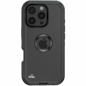Strike Rugged Case for Apple iPhone 16 Pro Max Smartphone - Rubberised - Black - 1 - Dust Resistant, Debris Resistant, Sho