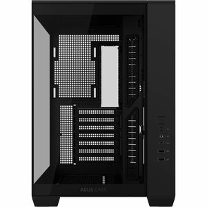 ASUS A32 Black ATX dual-chamber case with panoramic design supporting up to 420mm graphics cards in length 360mm radiators