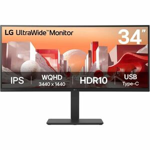 LG Ultrawide 34BA75QE-B 34" Class UWQHD Curved Screen LCD Monitor - 21:9 - 34" Viewable - In-plane Switching (IPS) Technol