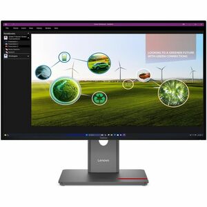 Lenovo ThinkVision P27Q-40 27" Class WQHD LED Monitor - 16:9 - Eclipse Black - 27" Viewable - In-plane Switching (IPS) Tec
