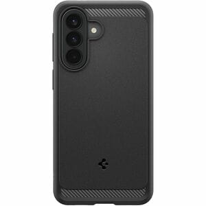 Spigen Rugged Armor Rugged Case for Samsung Galaxy A57 Smartphone - Carbon Fiber and Gloss Detailing - Matte Black - Matte