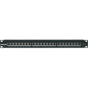 Intellinet Network Solutions Patch Panel, Cat6, FTP, 24-Port, 1U, Shielded, 90 degree Top-Entry Punch-Down Blocks, Black -