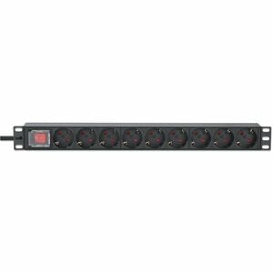 Intellinet PDU - CEE 7/7 (SCHUKO) - 9 x Schuko - 16 A - 230 V AC Input - Overload Protection, Double Pole - 1U - 2 m Cord 