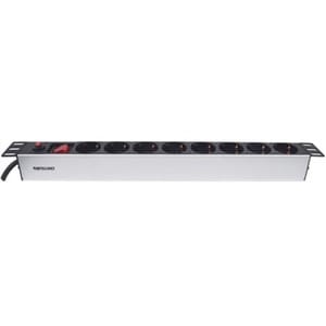 19" 1U PDU 8-way EU, With On/Off Switch and Overload Protection, Power Distribution Unit, EU CEE 7/3 Outlets, 3m power cor