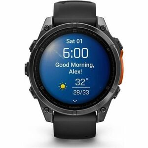 Garmin fēnix 8 Smartwatch - Rotondo Case Shape - Slate Grigio Colore del Case - Nero Colore cinturino - Titanio Materiale 