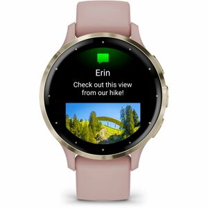 Garmin Venu 3S Smart Watch - Dust Rose Case Color - Phone, Speaker, Text Messaging - Sleep Quality, Stress - GPS - 240 Hou