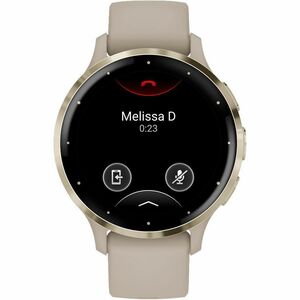 Garmin Venu 3S Smart Watch - Round Case Shape - 41 mm Case Height - 41 mm Case Width - Soft Gold Stainless Steel Body Colo