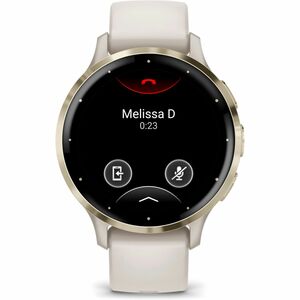 Garmin Venu 3S Smart Watch - Round Case Shape - 41 mm Case Height - 41 mm Case Width - Soft Gold Stainless Steel Body Colo