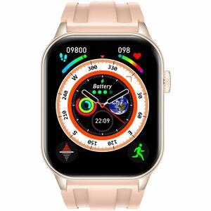 Carneo Ventura HR+ Smart Watch - 11 mm Case Thickness - Gold, Golden, Yellow Body Color - Beige Band Color - Mineral Glass