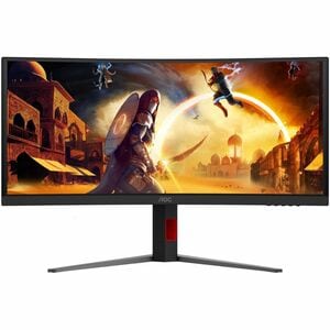 AOC CU34G4CA 34" Class UW-QHD Curved Screen Gaming LED Monitor - 21:9 - Black, Red - 86.4 cm (34") Viewable - Fast Vertica