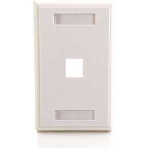 C2G 1-Port Single Gang Multimedia Keystone Wall Plate - White - 1 x Socket(s) - White