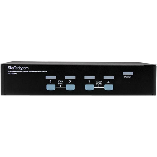 StarTech.com USB KVM Switch With Audio - KVM / audio / USB switch - USB - 4 ports - 1 local user - 1U - Share keyboard, mo