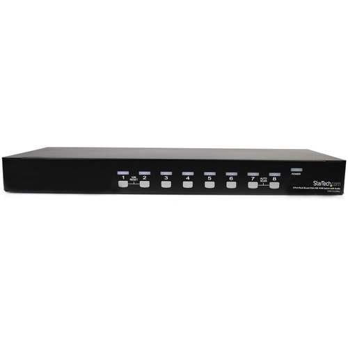 StarTech.com 8 Port Rackmount USB VGA KVM Switch w/ Audio - 8 Computer(s) - 1920 x 1440 - 2 x USB - 9 x VGA - 1U - Rack-mo