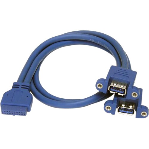 StarTech.com 2 Port Panel Mount USB 3.0 (5Gbps) Cable - USB A to Motherboard Header Cable F/F - Extend a USB 3.0 Motherboa