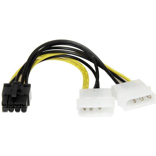 StarTech.com 15cm 6in. LP4 to 8 Pin PCI Express Video Card Power Cable Adapter - lp4 to PCI express - molex to 8 pin PCIe 