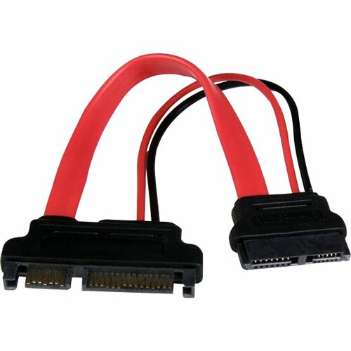 StarTech.com Adaptador Cable SATA 15cm Slimline Línea Delgada a SATA con Alimentación Corriente - Hembra a Macho - Cable f